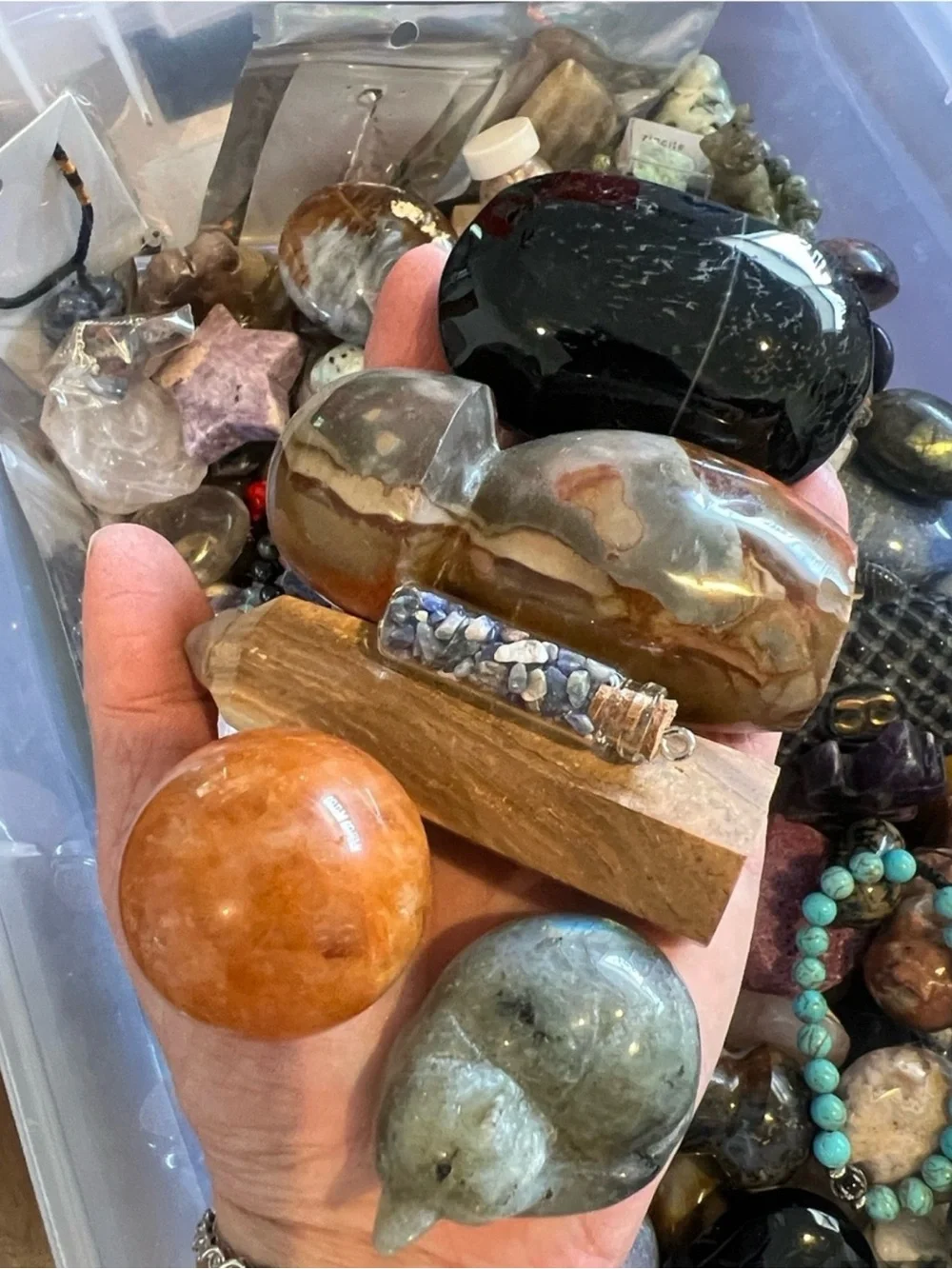 Huge Mystery Crystal Gemstone At Least 1Lb Scoop NWOT